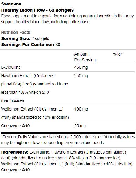 Healthy Blood Flow 60 Gel capsules - Nutra Best Europe