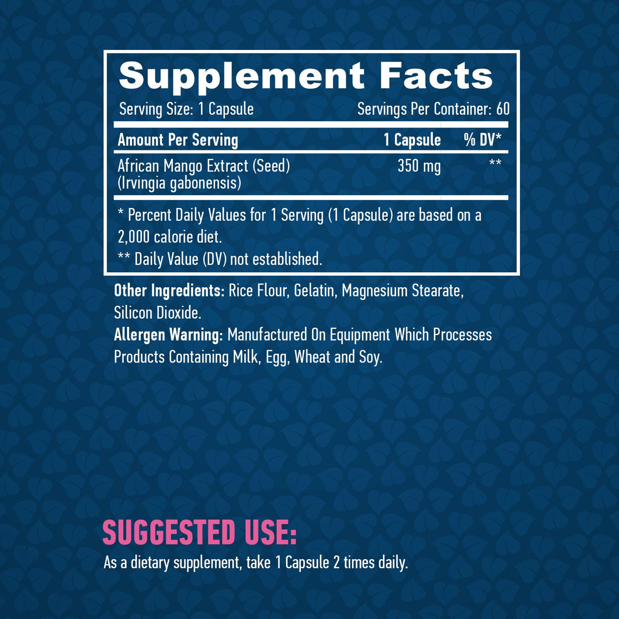 African Mango 350mg / 60 Caps. - Nutra Best Europe