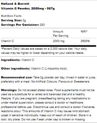 Vitamin C Powder - 567 grams - Nutra Best Europe