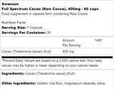 Full Spectrum Cacao 400 mg 60 capsules - Nutra Best Europe