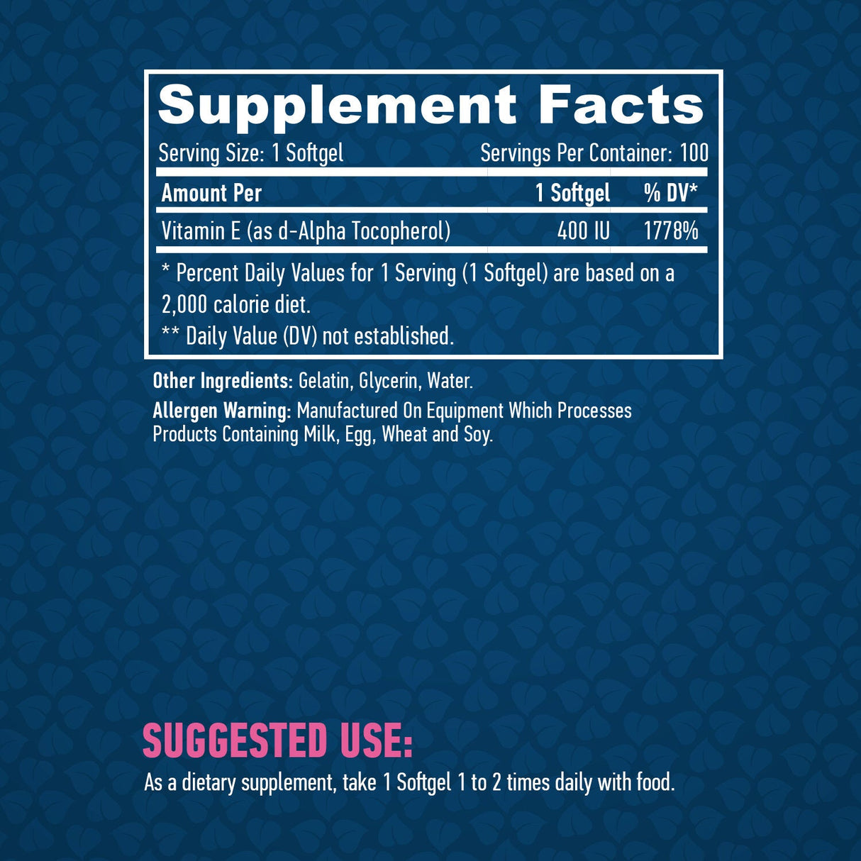 Vitamin E 400 IU / 100 Softgels - Nutra Best Europe