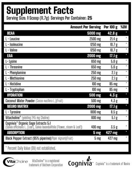 X Neuro | EAA, BCAA & Nootropic - 292.5 grams - Nutra Best Europe
