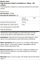 BEST CoQ10 with Bioperine 100 mg - 120 Gel capsules - Nutra Best Europe