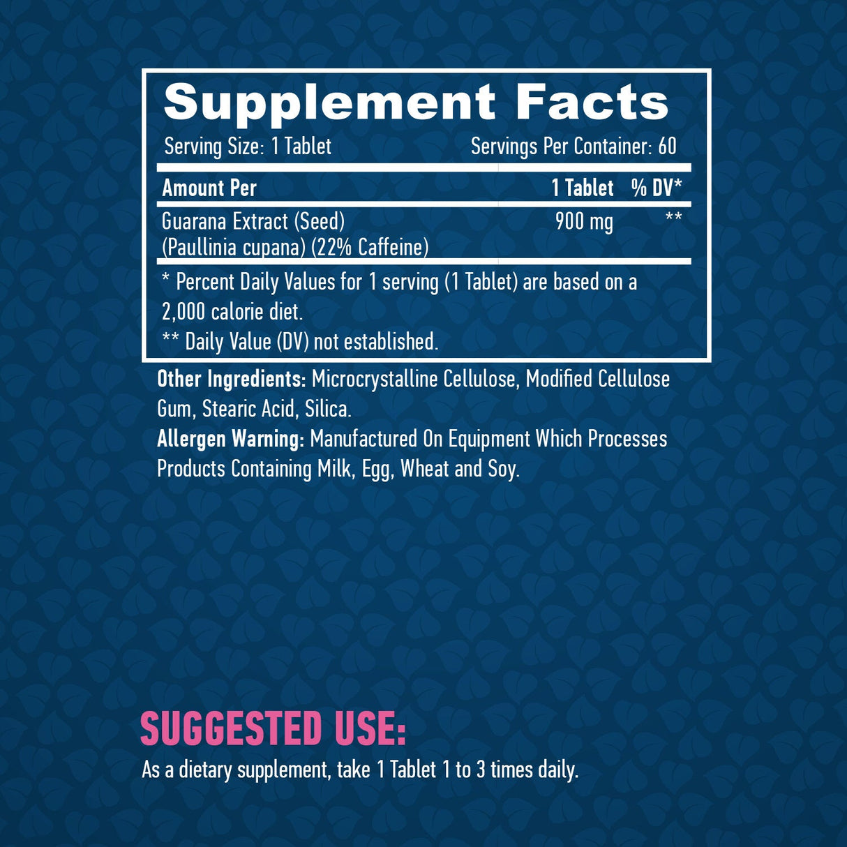 Guarana 900mg / 60 Tabs. - Nutra Best Europe