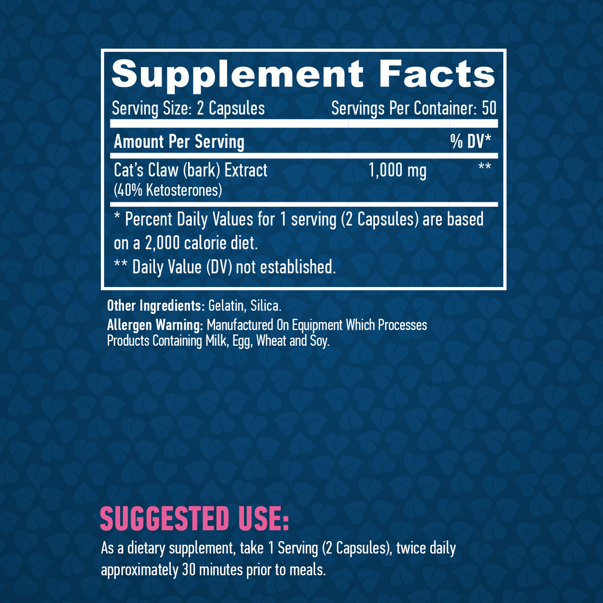 Cat's Claw 3% 500mg 100 Caps - Nutra Best Europe