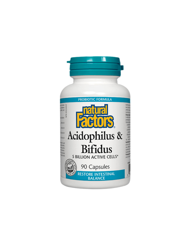 Acidophilus & Bifidus | 5 Billion Active Cells - 90 capsules - Nutra Best Europe