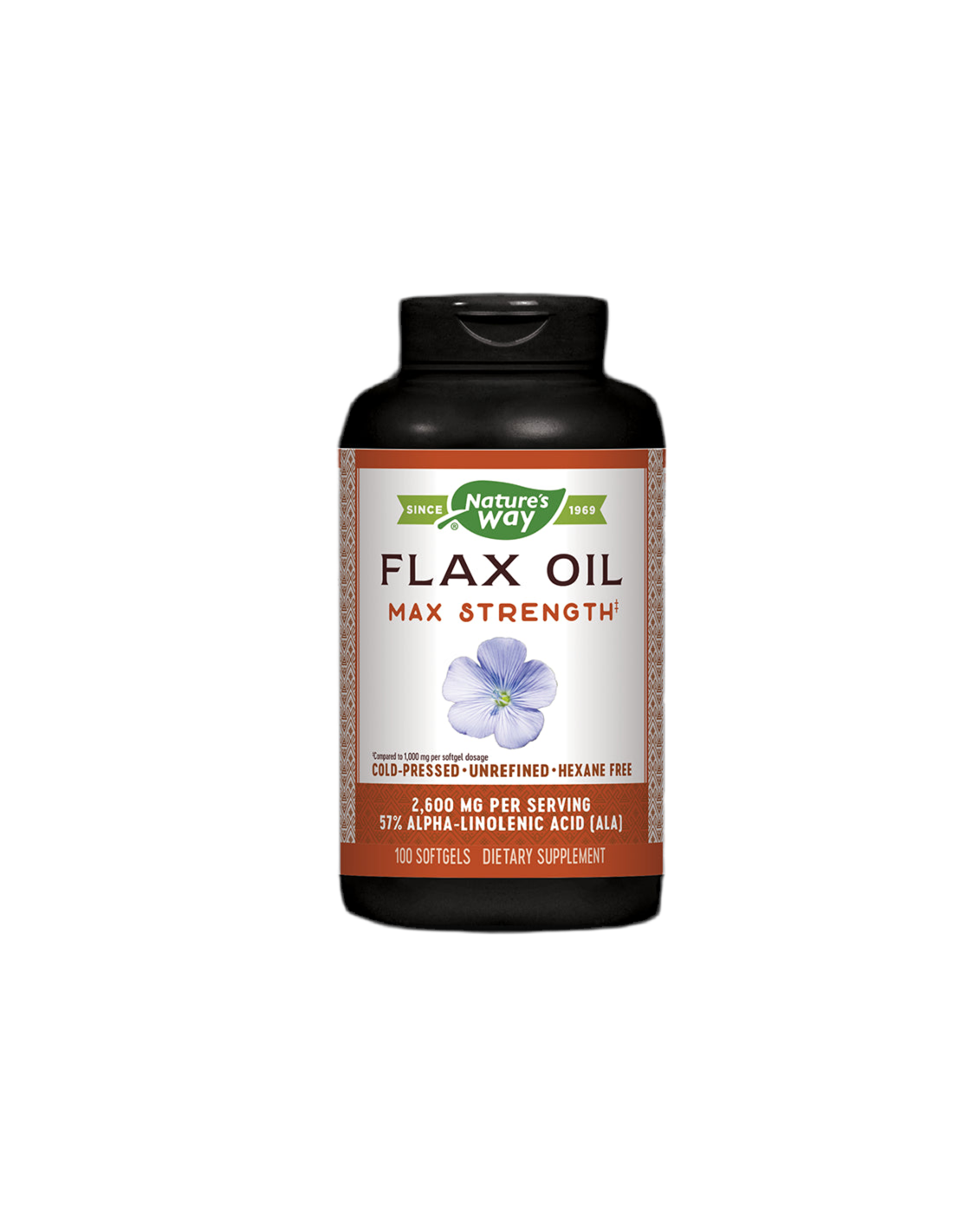 Flax Oil 1300mg High Potency - 100 Gel capsules - Nutra Best Europe