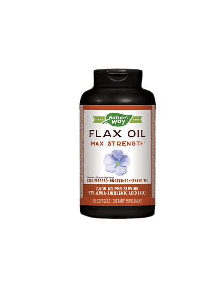 Flax Oil 1300mg High Potency - 100 Gel capsules - Nutra Best Europe