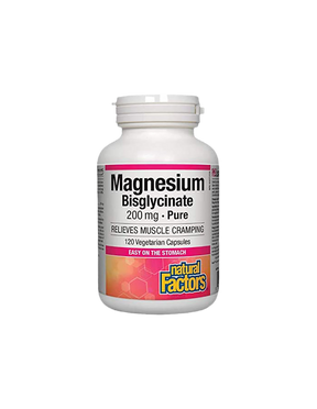 Magnesium Bisglycinate Pure/ Magnesium (bisglycinate) 200 mg x 120 capsules Natural Factors - Nutra Best Europe