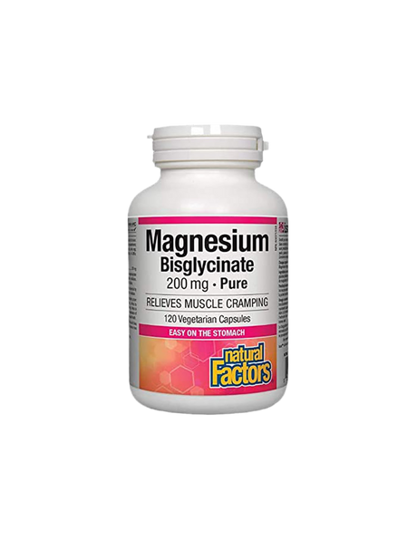 Magnesium Bisglycinate Pure/ Magnesium (bisglycinate) 200 mg x 120 capsules Natural Factors - Nutra Best Europe
