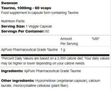 Taurine 1000 mg 60 capsules - Nutra Best Europe