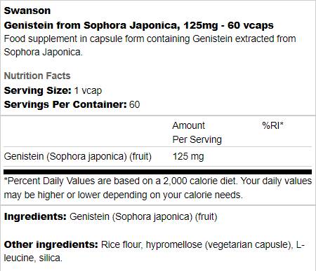 Genistein from Sophora Japonica 125 mg 60 capsules - Nutra Best Europe
