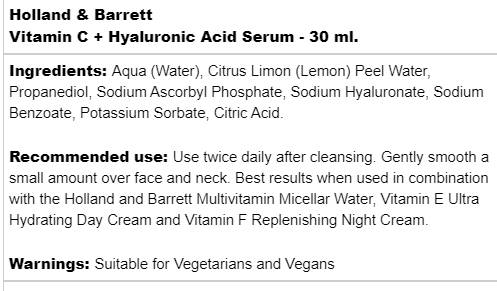 Vitamin C + Hyaluronic Acid Serum - 30 ml - Nutra Best Europe
