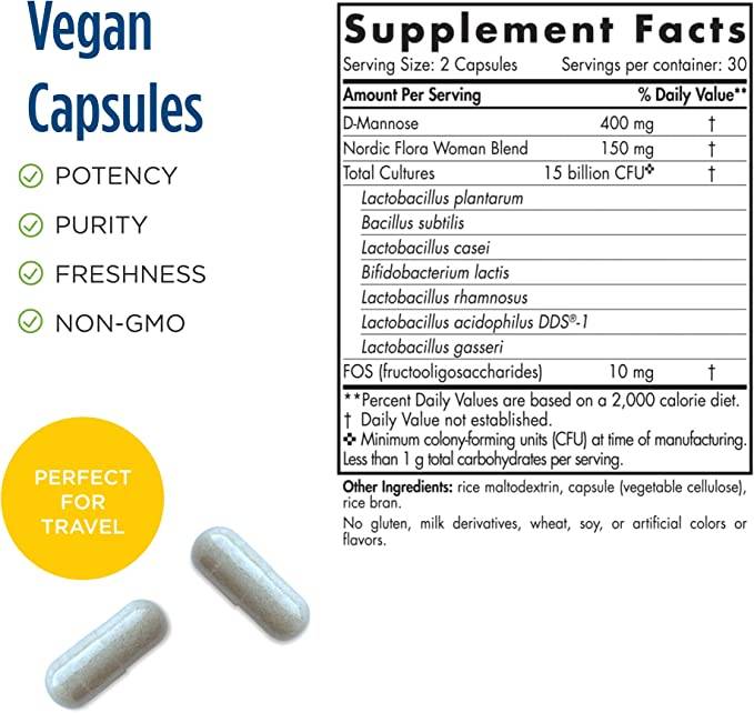 Nordic Flora Probiotic Woman | 15 Billion Active Cells - 60 capsules - Nutra Best Europe