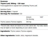 Thyme Leaf 500 mg 120 capsules - Nutra Best Europe
