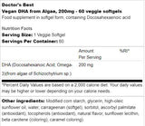 BEST Vegan DHA from Algae 200 mg - 60 Gel capsules - Nutra Best Europe