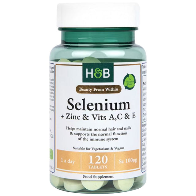 Selenium 100 mcg + Zinc & Vits A, C & E - 120 Tablets - Nutra Best Europe