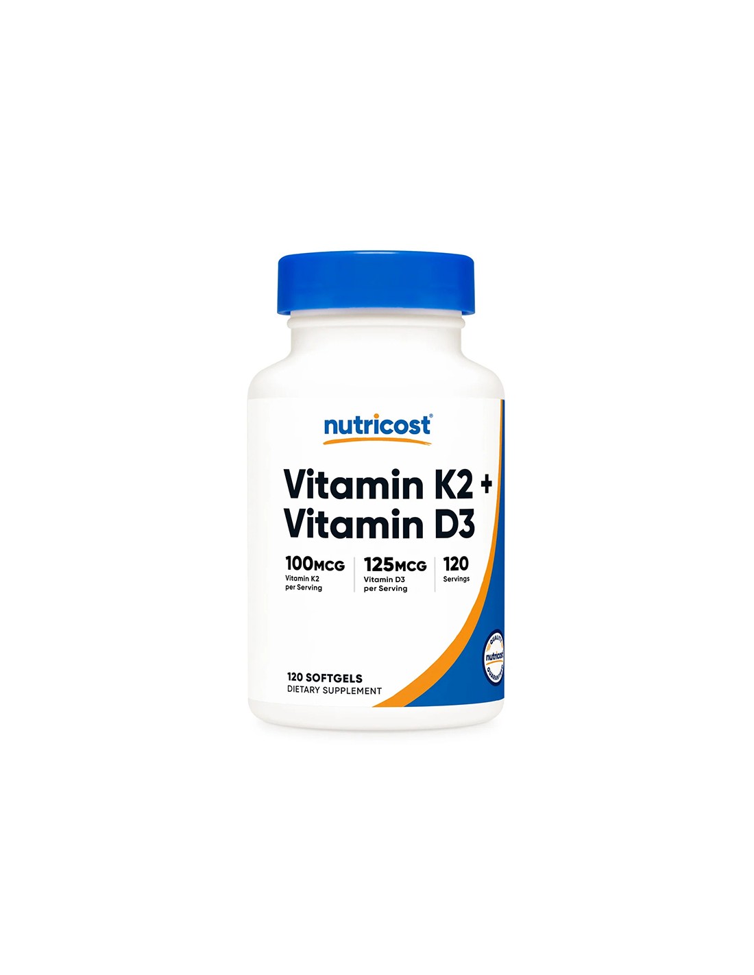 Csontok és fogak - K2-vitamin + D3-vitamin, 120 <tc>Nutricost</tc> lágyzselatin kapszulák
