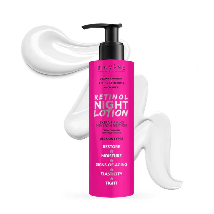 Retinol éjszakai testápoló extra feszesítő hatással és málnával 200 ml