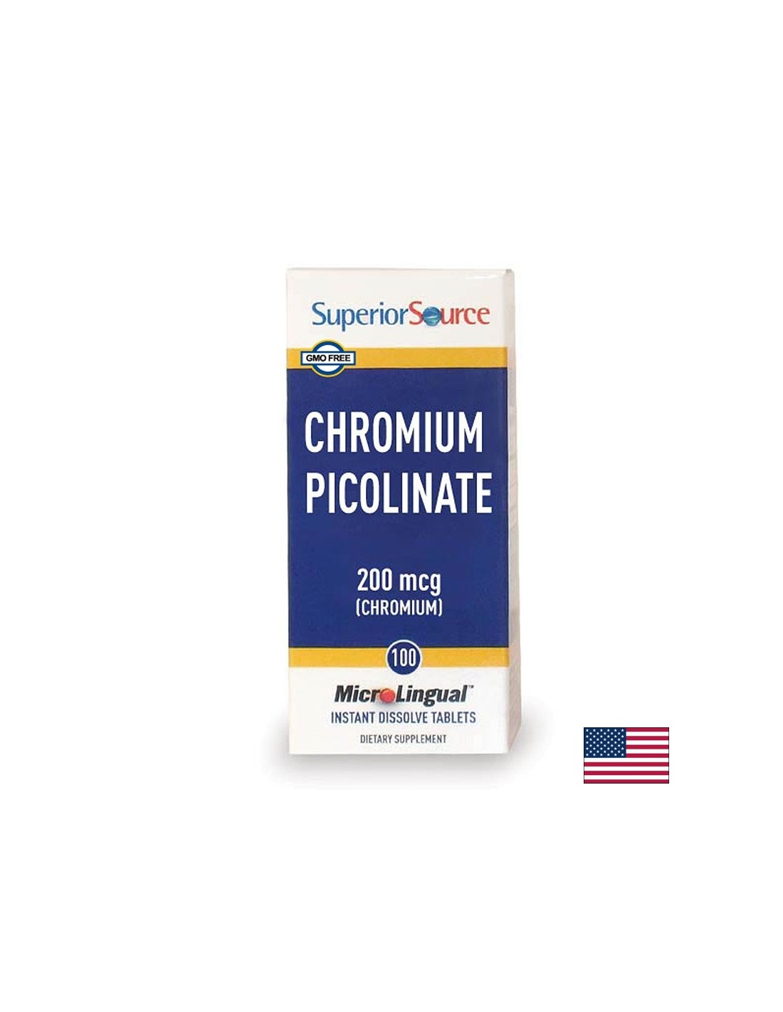 Króm (pikolinát) - vércukorszint-szabályozás, 200 mg x 100 nyelv alatti tabletta <tc>Superior Source</tc>