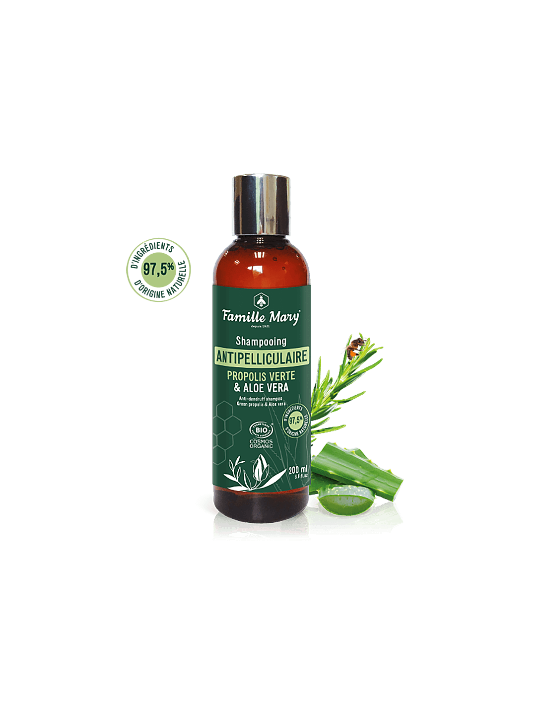 Organikus korpásodás elleni sampon aloe verával és zöld propoliszszal, 200 ml