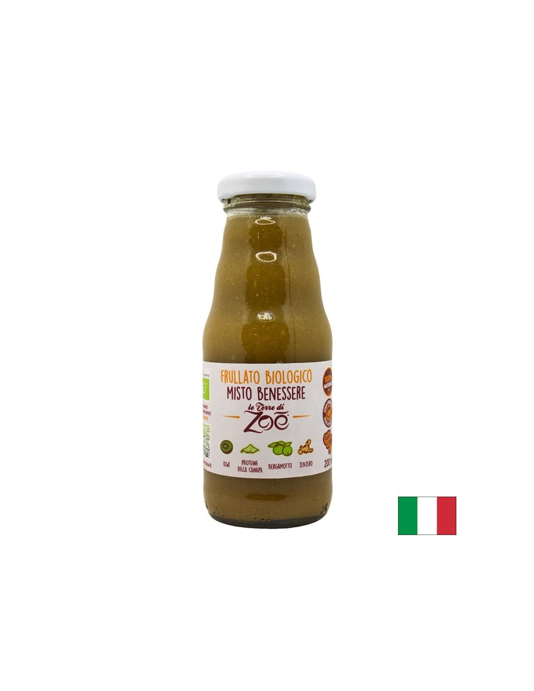Bio kivi, bergamott, kender és gyömbér turmix, 200 ml