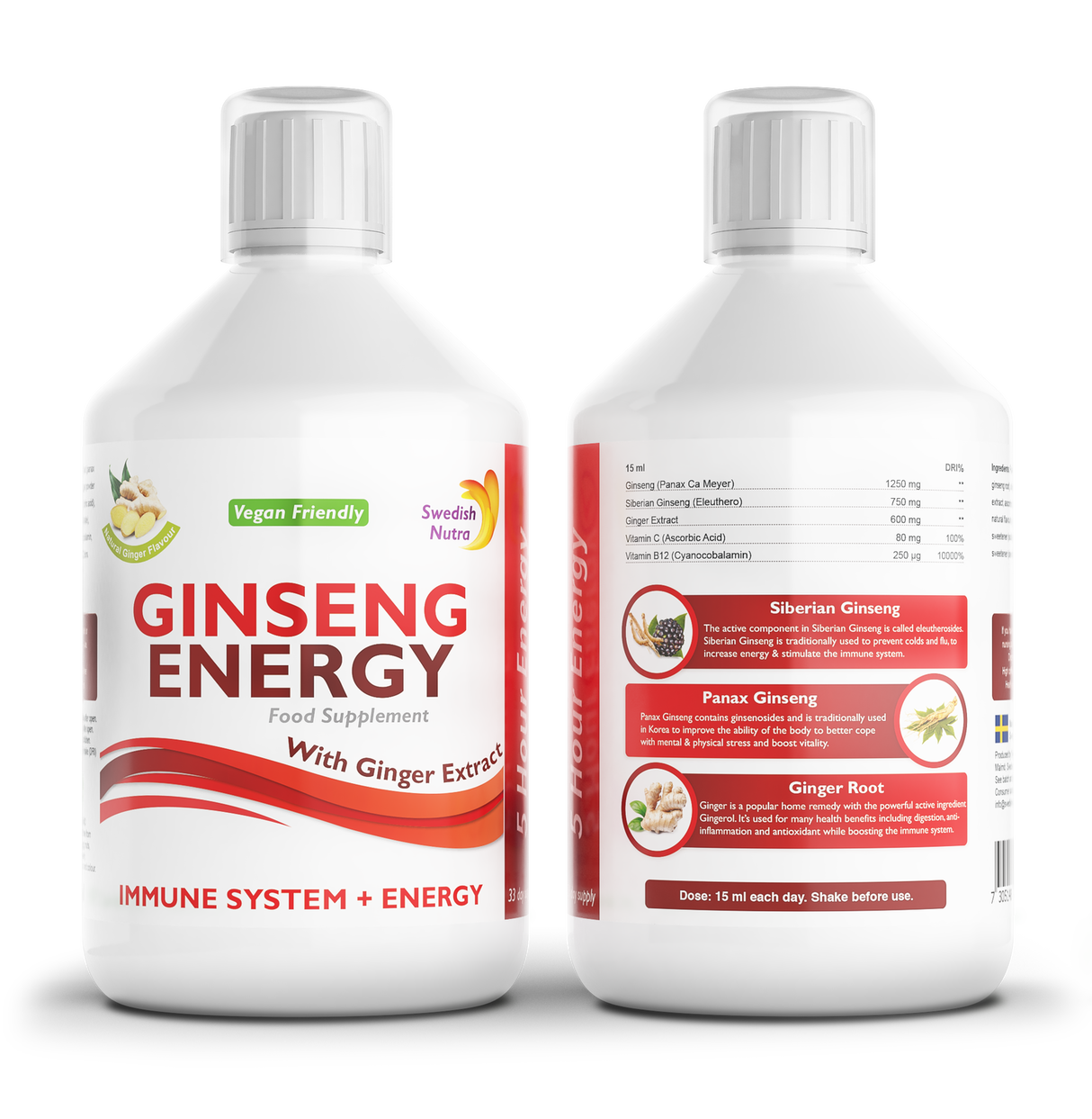 Ginseng 2000 mg - gyömbér kivonattal - 500 ml