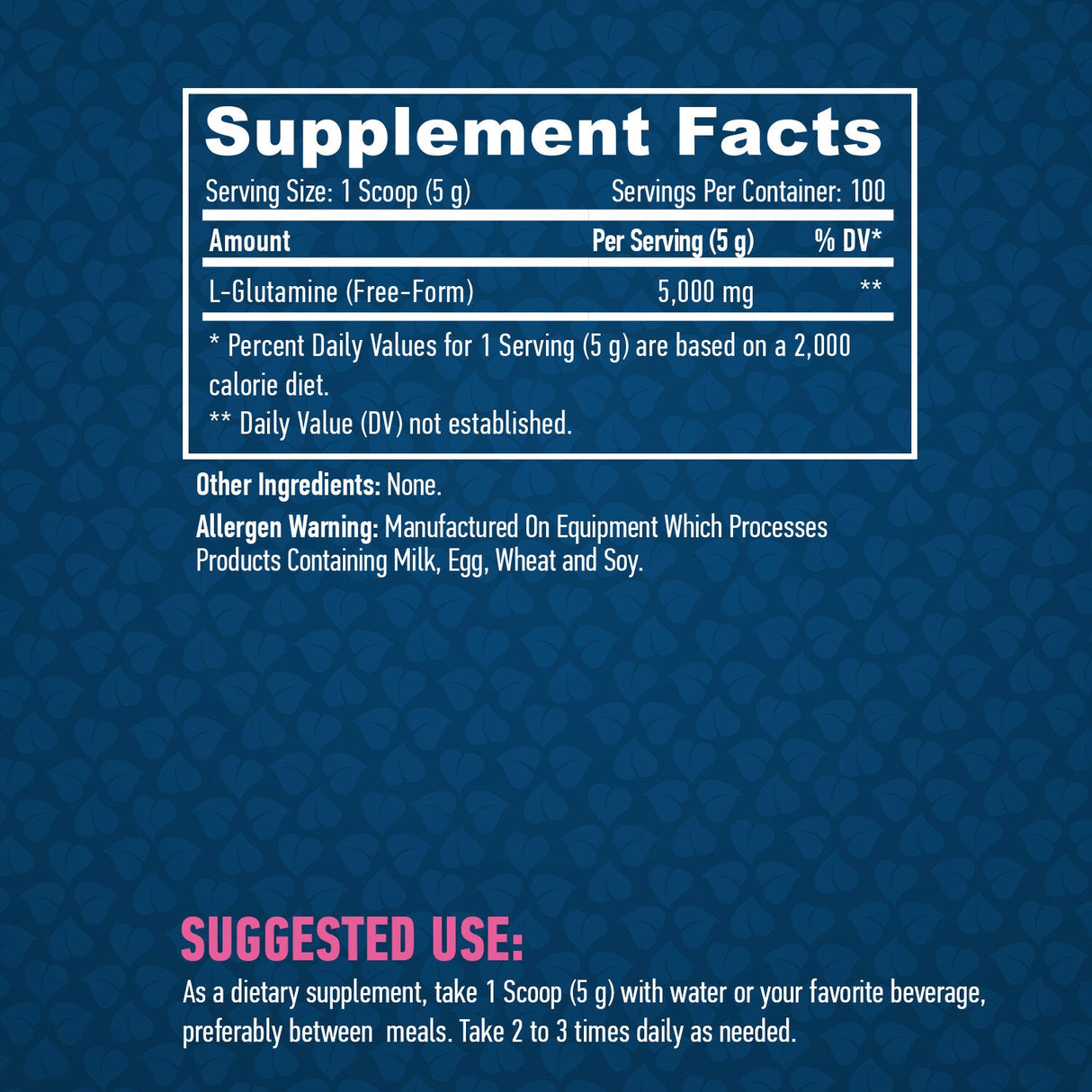 Sports 100% Pure L-Glutamine - 0.500 kg - Nutra Best Europe