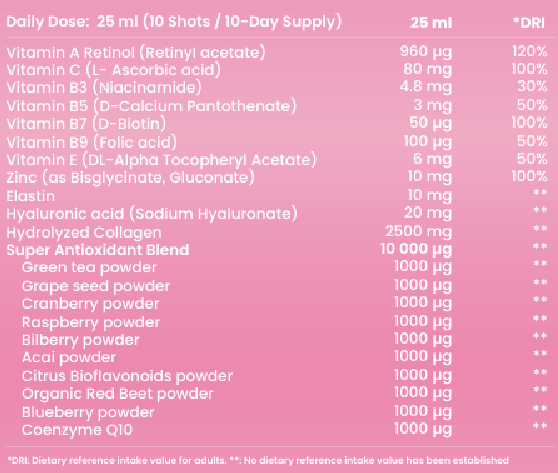 Collagen with Elastin, Q10 and Retinol 10x25 ml /1 box/ - Nutra Best Europe