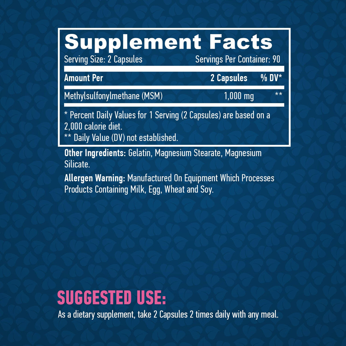 MSM 500mg. / 180 caps. - Nutra Best Europe