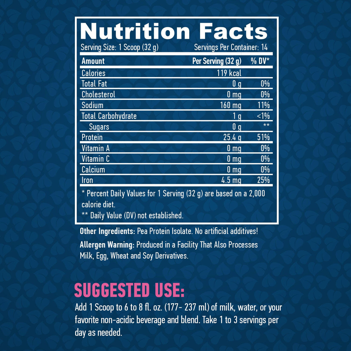 100% All Natural Pea Protein Isolate / Unflavored - 0.454 kg - Nutra Best Europe