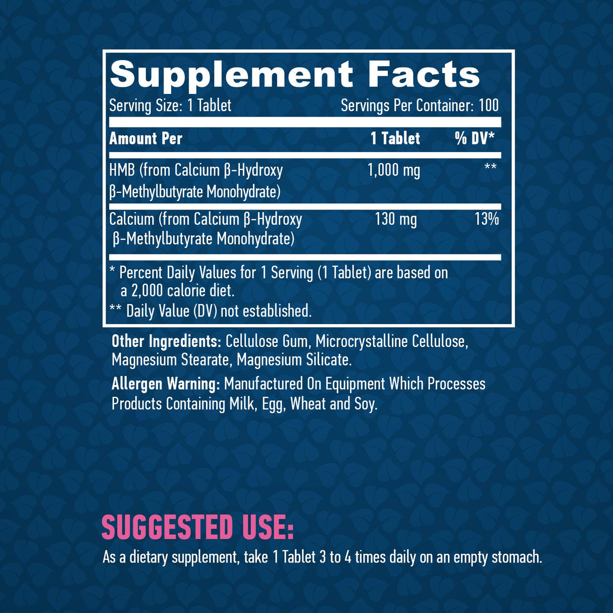 HMB 1000mg / 100tabs. - Nutra Best Europe