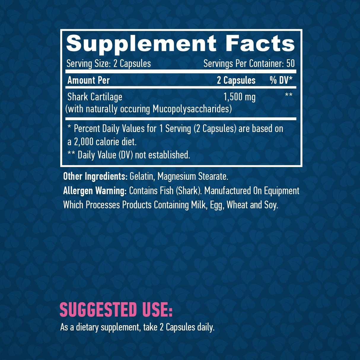 Shark Cartilage 750mg. / 100 Caps. - Nutra Best Europe