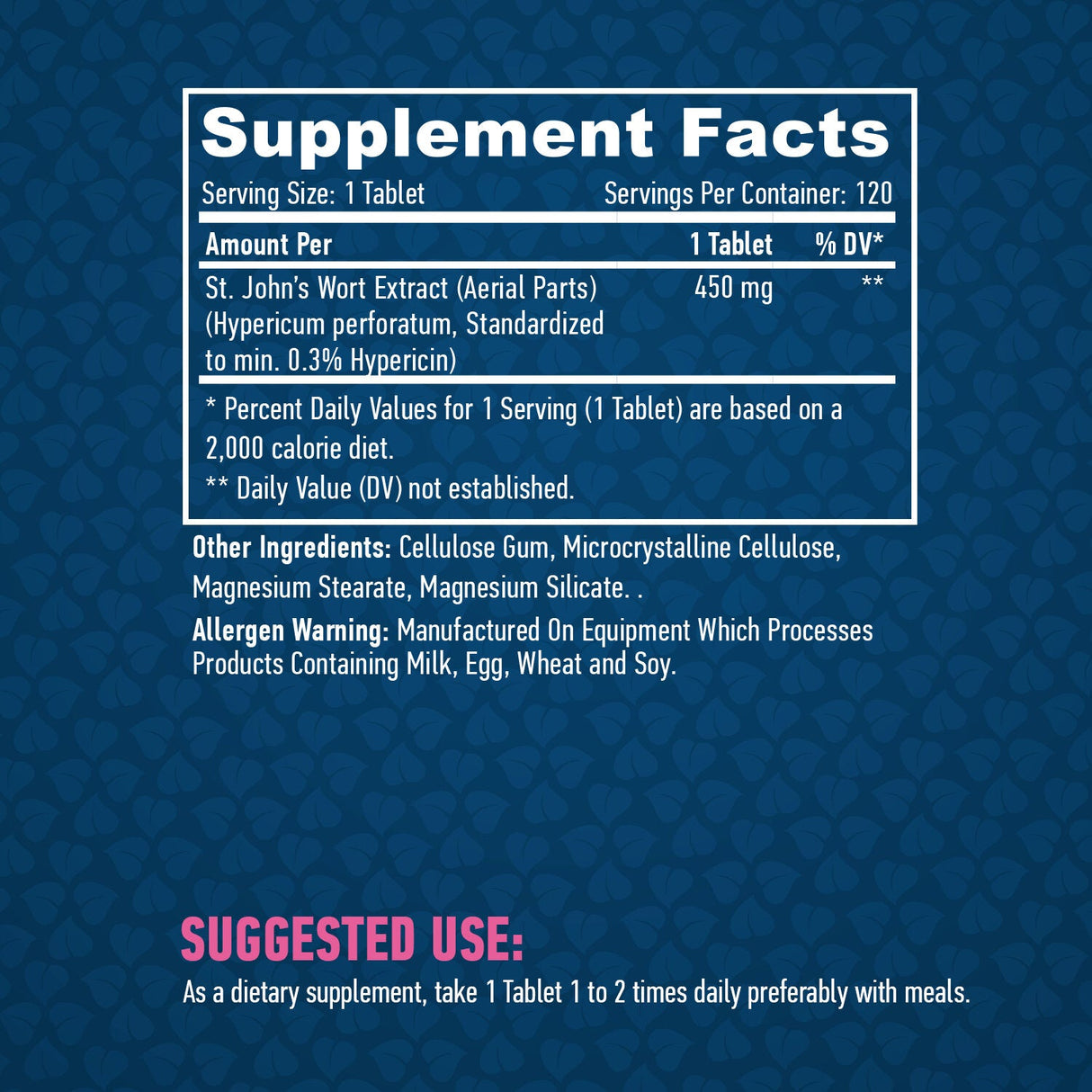 St. John's Wort 450mg / 120 tabs - Nutra Best Europe