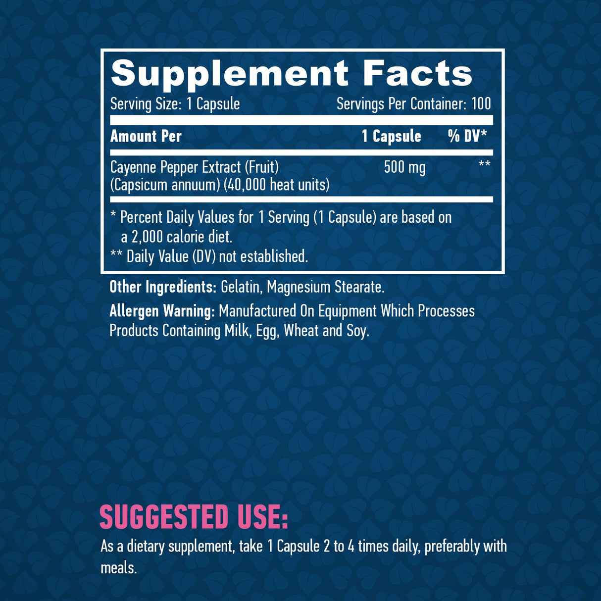 Cayenne Pepper Extract 40000 HU / 100 Caps. - Nutra Best Europe