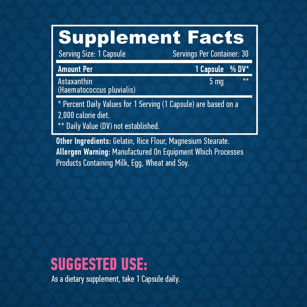 Astaxanthin 5mg. / 30 caps. - Nutra Best Europe