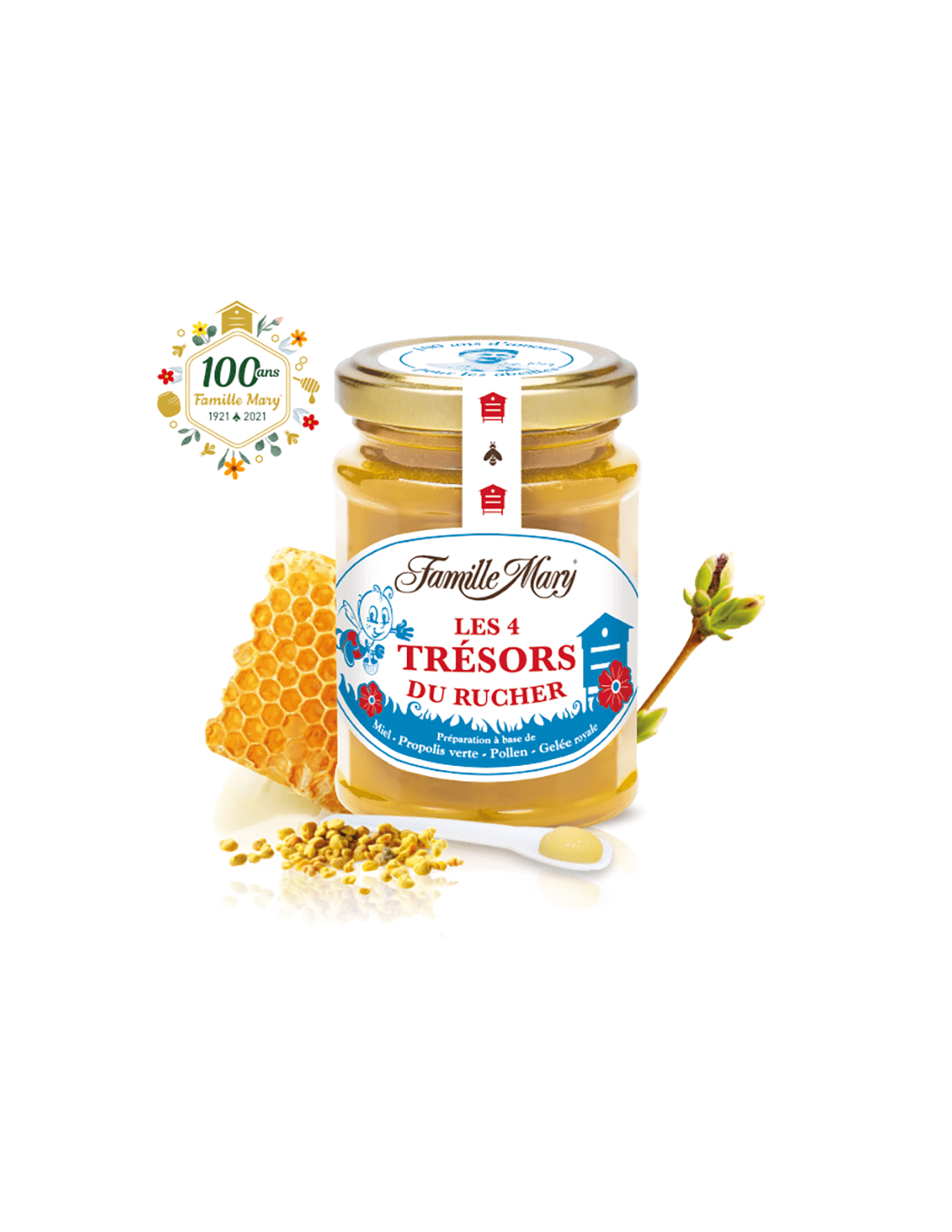 A méhészet négy kincse (méz, zöld propolisz, virágpor és méhpempő), 230 g