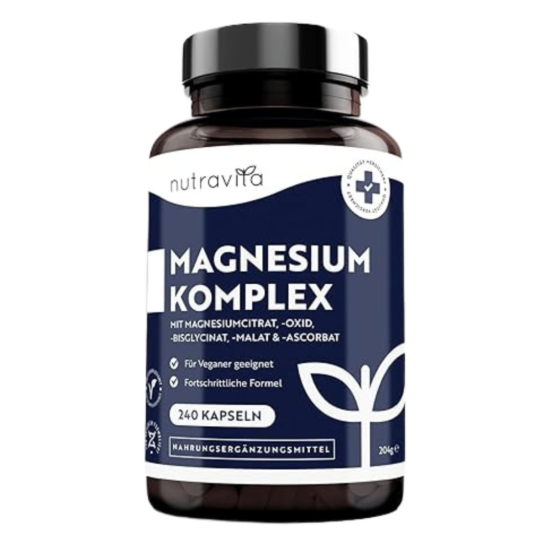 Magnézium Komplex – 240 kapszula magas koncentrációban – Vegán – <tc>Nutravita</tc>