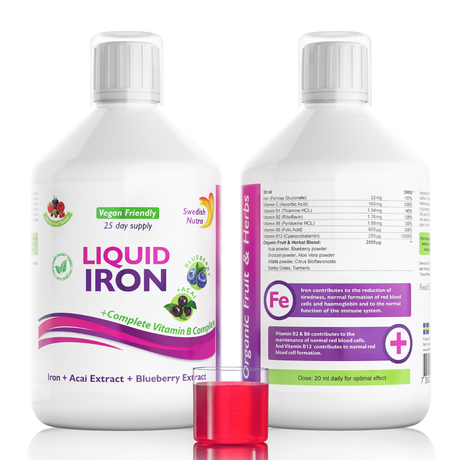 Iron with B-complex and organic fruit and herb extract 500 ml /Vegan/ - Nutra Best Europe