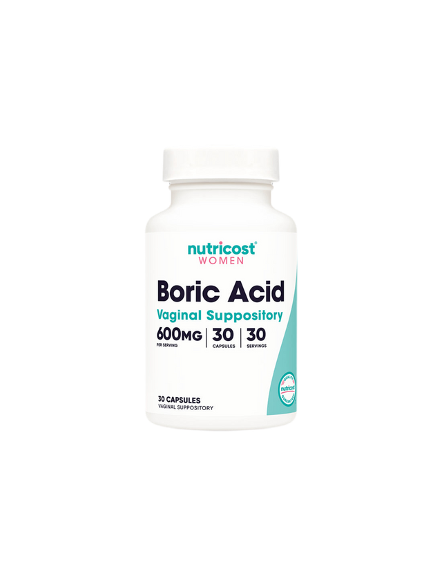 Vaginal infections - Boric acid, 600 mg x 30 vaginal capsules Nutricost - Nutra Best Europe