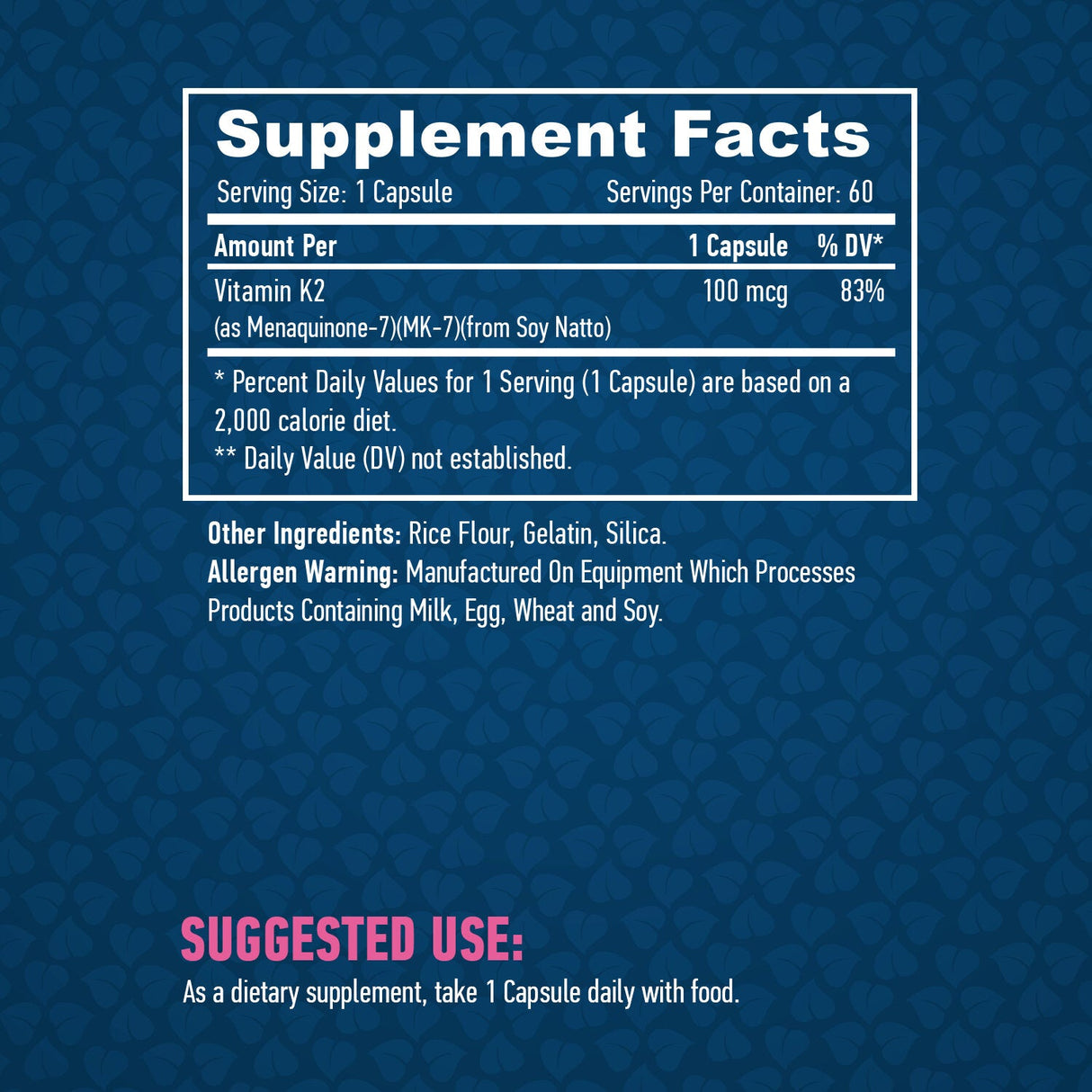 Vitamin K2-Mk7 100mcg / 60 Caps - Nutra Best Europe