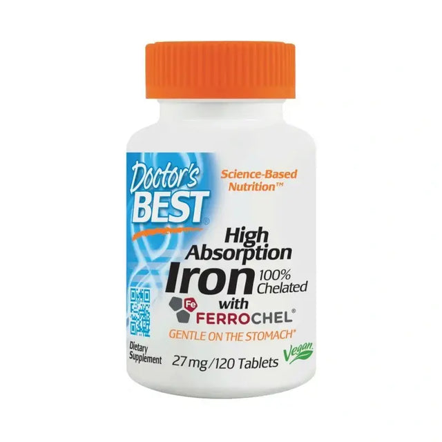 BEST High Absorption 100% Chelated Iron - 120 Tablets - Nutra Best Europe