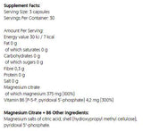 Magnesium Citrate 375 mg + B6 | P-5-P - 90 capsules - Nutra Best Europe