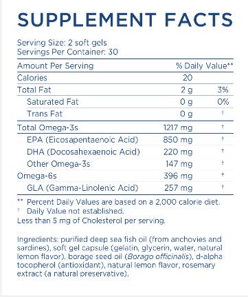 Nordic Beauty Omega-3 | With Borage Oil - 60 Gel capsules - Nutra Best Europe