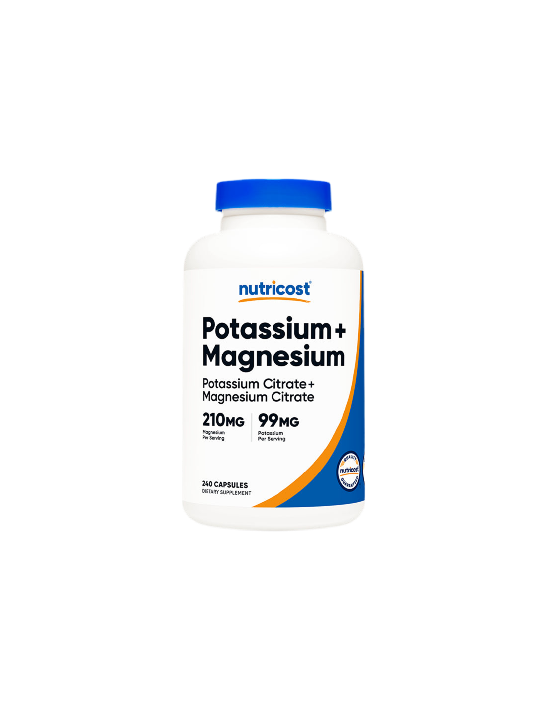 Nerve and Muscle Function - Potassium + Magnesium, 99 mg/210 mg, 240 capsules Nutricost - Nutra Best Europe