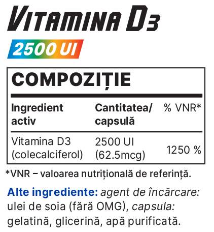 Vitamin D3 2500 IU 30 Gel capsules - Nutra Best Europe