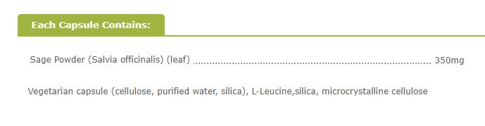 Sage Leaf 350 mg - 60 capsules - Nutra Best Europe