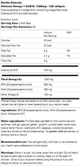 Ultimate Omega 1280 mg + CoQ10 - 120 Gel capsules - Nutra Best Europe