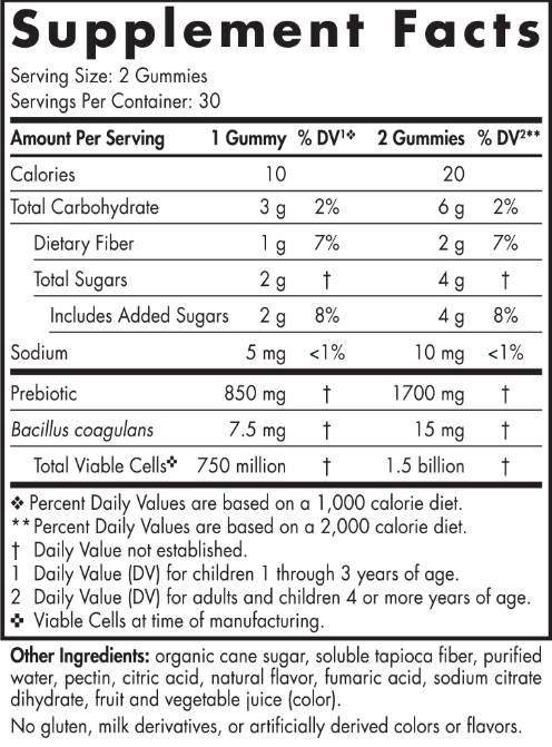 Probiotic Gummies Kids | 1.5 Billion Active Cells - 60 gummies - Nutra Best Europe