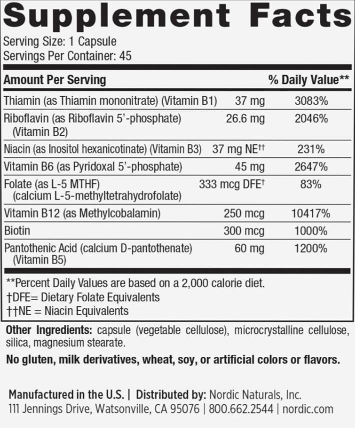 Vitamin B Complex - 45 capsules - Nutra Best Europe